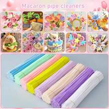 Value Pack 100/120/800 Pcs Macaroon DIY Pipe Cleaner Projects, Pipe Cleaners+Green Floral Stem Wire, 7 Colors Multi-Color 11.81*0.6 Chenille Stems, Pipe Cleaners Stems For Art And Craft Projects Creative DIY Decorations, Educational Crafts For Every, Pipe Cleaner Sculpture Ideas, Seasonal Pipe Cleaner Crafts, Best Chenille Stems For Crafting, Creative Uses For Chenille Stems ﻿