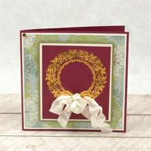 Weihnachten Glimmer Heißfolienplatte, Weihnachtselche, Schneeflocken, Weihnachtsbaum, Frohes Neues Jahr, Frieden auf Erden, Stille Nacht, Weihnachtskranz, Metallfolienplatte für Kartenherstellung, DIY Scrapbooking, Weihnachten