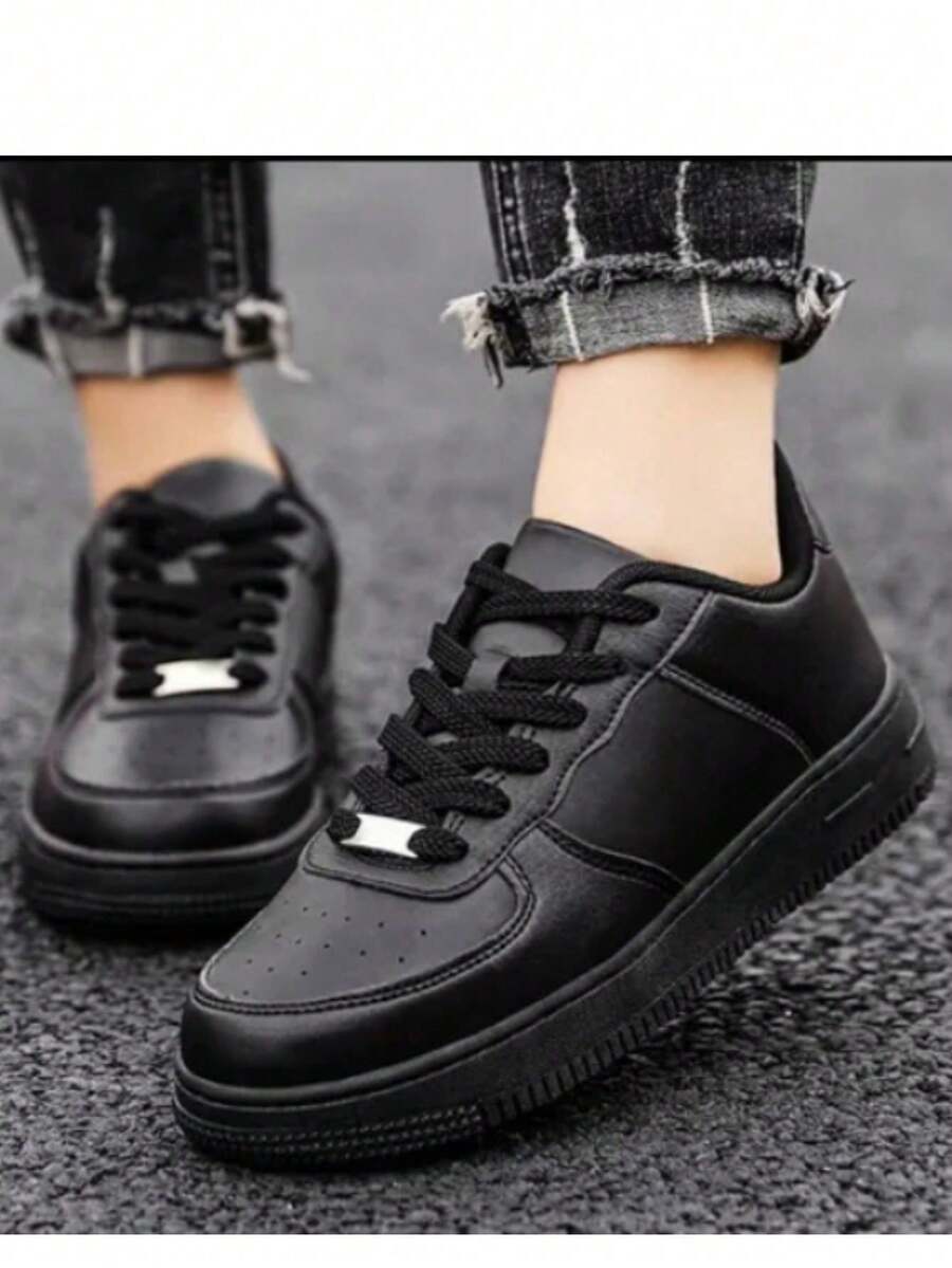Women's Casual White Black Sneakers Lightweight And Comfortable Original - màu đen - Xem 1