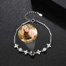 Pulsera personalizada con foto, pulsera de hierba de la suerte, pulsera de dama personalizada, pulsera con foto, regalo de Navidad para novia, amiga, madre
