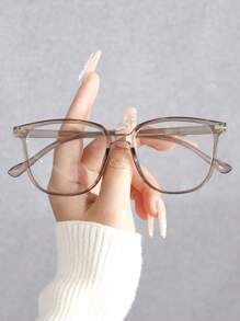 1/2-3 pares de gafas transparentes minimalistas modernas para mujeres, protección ocular diaria, prevención de la fatiga visual, adecuadas para la oficina, la lectura, ver la televisión, los juegos, también se pueden usar como accesorios decorativos - transparente - Ver 6