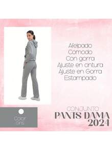 Plush Pants Set With Stretch 2 Pieces - 淺灰色 - 查看 4