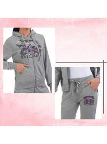 Plush Pants Set With Stretch 2 Pieces - 淺灰色 - 查看 3