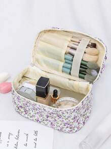 1 pieza Bolsa de cosméticos, Bolsa de maquillaje para viaje, hogar, escuela, dormitorios, artículos esenciales, gran capacidad, para mujeres, almacenamiento de maquillaje y artículos de tocador, embrague multifuncional, bolsa de aseo unisex