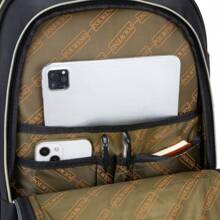 ACO Backpack Bag Men's Women's Semi Waterproof Notebook Reinforced Resistant Anti-Theft Padlock - 黑色 - 查看 7