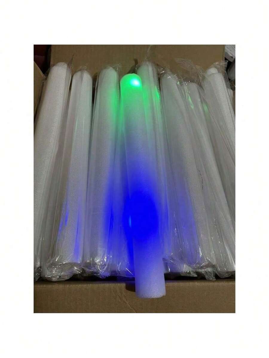 Premium LED Flashing Multicolor Glow Foam Sticks Light 100 Pack 3 Modes