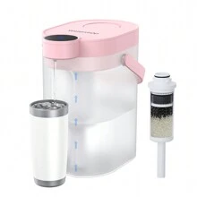 Waterdrop FreshTaste   Electric Water Filter Jug, 4L Instant Water Filter Dispenser For Fridge, Reduce Chlorine, Lead, Copper, Purify (Replacement Filter: WD-EDFS) - Pink - View 3