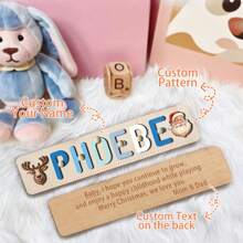 Regalos de rompecabezas, rompecabezas de madera para niños pequeños de 1 a 3 años, rompecabezas personalizado con nombre, rompecabezas con nombre para niños personalizados, rompecabezas para preescolar, regalos, rompecabezas de madera con nombre, regalo de cumpleaños, regalo de aniversario, juego de bloques de construcción (con clavijas y soporte) decoraciones familiares para baby shower, regalos de invierno, regalos de vuelta a la escuela, regalos de San Valentín para niño y niña - Con clavos y soportes (grabados en la parte posterior) - Ver 12