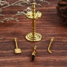 1 套 1:12 比例微型清洁工具配件装饰件适用于娃娃屋模型 - 金色 - 查看 3