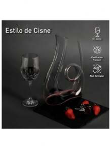 Crystal Wine Decanter, Classic Design, Slanted, Capacity 1 Liter. Bluelander - 彩色 - 查看 3