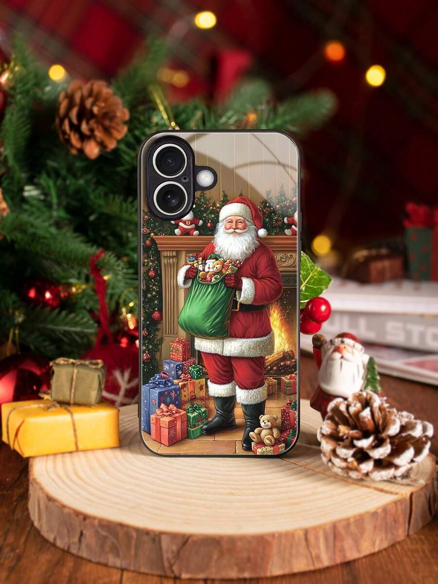 Christmas Phone Case 1pc Glass Case Compatible With Apple And Phone Models,International Version, Not The Domestic Version - Multicolor - View 1