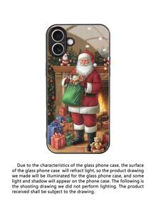 Christmas Phone Case 1pc Glass Case Compatible With Apple And Phone Models,International Version, Not The Domestic Version - Multicolor - View 4