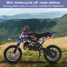 Small Dirt Bike, Mini Gas Power Motocross, Pocket Motorbike - Blue - View 4