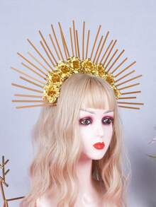 HOWAWAY 1 chiếc kẹp tóc vàng Boho Sun Goddess, thích hợp cho cosplay, chụp ảnh, tiệc tùng, lễ kỷ niệm, lễ hội - Vàng - Xem 3