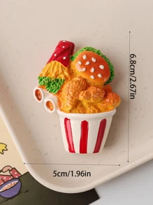 1 件/2 件/4 件 3D 薯条和汉堡树脂冰箱贴，创意家居装饰贴纸最佳礼物生日学校装饰学校惊喜宿舍装饰返校 - 1件 - 查看 7