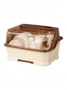 Kitchen Drain Dish Cabinet With Cover, Dishware And Utensils Storage Box, Household Display Rack