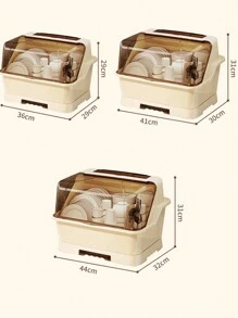 Kitchen Drain Dish Cabinet With Cover, Dishware And Utensils Storage Box, Household Display Rack