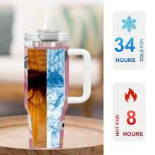 40 Oz Stainless Steel Tumbler - Busy Work Design Element, Insulated Travel Mug, Non-Slip Multi-Purpose, Suitable For Christmas, Halloween And Parents' Day Gifts