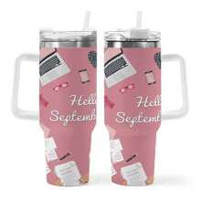 40 Oz Stainless Steel Tumbler - Busy Work Design Element, Insulated Travel Mug, Non-Slip Multi-Purpose, Suitable For Christmas, Halloween And Parents' Day Gifts