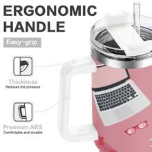 40 Oz Stainless Steel Tumbler - Busy Work Design Element, Insulated Travel Mug, Non-Slip Multi-Purpose, Suitable For Christmas, Halloween And Parents' Day Gifts