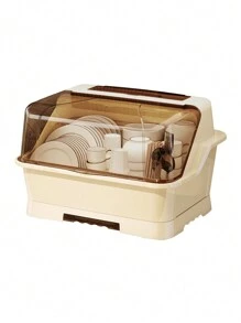 Kitchen Drain Dish Cabinet With Cover, Dishware And Utensils Storage Box, Household Display Rack