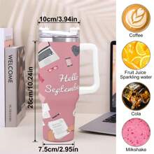 40 Oz Stainless Steel Tumbler - Busy Work Design Element, Insulated Travel Mug, Non-Slip Multi-Purpose, Suitable For Christmas, Halloween And Parents' Day Gifts