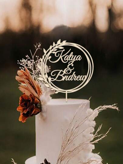 Topo de bolo de casamento personalizado, Sr. Sra., noivado, casal, aniversário, casamento, decoração de bolo de festa rústica