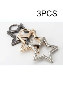 1/2 pièces Mousqueton en alliage de zinc en forme d'étoile, boucle à ressort, boucle de connexion décorative, pour porte-clés, boucle de décoration de sac à dos, pendentif etc. usage quotidien, très convient pour les étudiants, travailleurs et adolescents