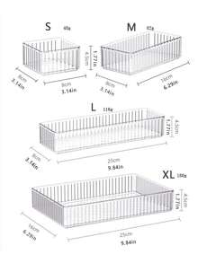 Hộp lưu trữ PET đa chức năng, Hộp lưu trữ ngăn kéo trong suốt, Hộp đựng đồ dùng nhà bếp, Hộp đựng đồ dùng văn phòng phẩm, Giỏ đựng đồ lộn xộn để bàn riêng biệt và kết hợp, Hộp đựng đồ làm đẹp - Trong sáng - Xem 5