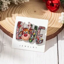 1 chiếc trâm cài áo hình ông già Noel tuần lộc nhiều màu cho nữ, huy hiệu thiết kế độc đáo hình chú chó con bánh gừng và ly rượu, món quà Giáng sinh hoàn hảo - Nhiều màu - Xem 22
