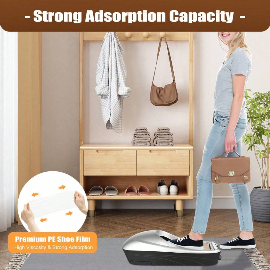 OUKANING Automatic Shoe Cover Dispenser Machine With 1 Roll Overshoe