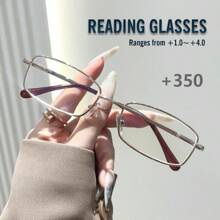 Rivsar 女士专业阅读眼镜，新款猫眼金属时尚老花镜，方形弹性镜腿，适合日常阅读、电脑、运动，防滑、舒适、缓解疲劳，7 种屈光度可选，方便携带，设计适合所有脸型，紫色、蓝色、灰色、茶色，是送给父母、节日、万圣节、情人节、圣诞节的绝佳礼物 - 透明色 - 查看 22