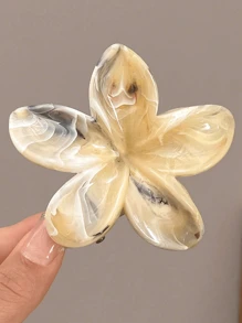 3 piezas/1 pieza Elegantes pasadores de cabello de plástico con diseño floral y degradado de color para mujeres, en rosa, morado y caqui. Versátiles y de moda para uso diario, fiestas, trabajo, viajes, decoración del hogar y baño, decoración de otoño, de vuelta a la escuela