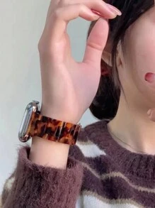 1pc Compatible With Apple WatchStrap Retro Resin Watch Band Amber Compatible With Apple WatchBand 40mm 49mm 44mm 46mm 45mm 41mm 42mm 38mm Wristband Bracelet Compatible With Apple Watch Series Ultra SE 10 9 8 7 6 5 4 3 2 1 AppleWatch Accessories,Watch Strap, Apple Watchband Women And Men