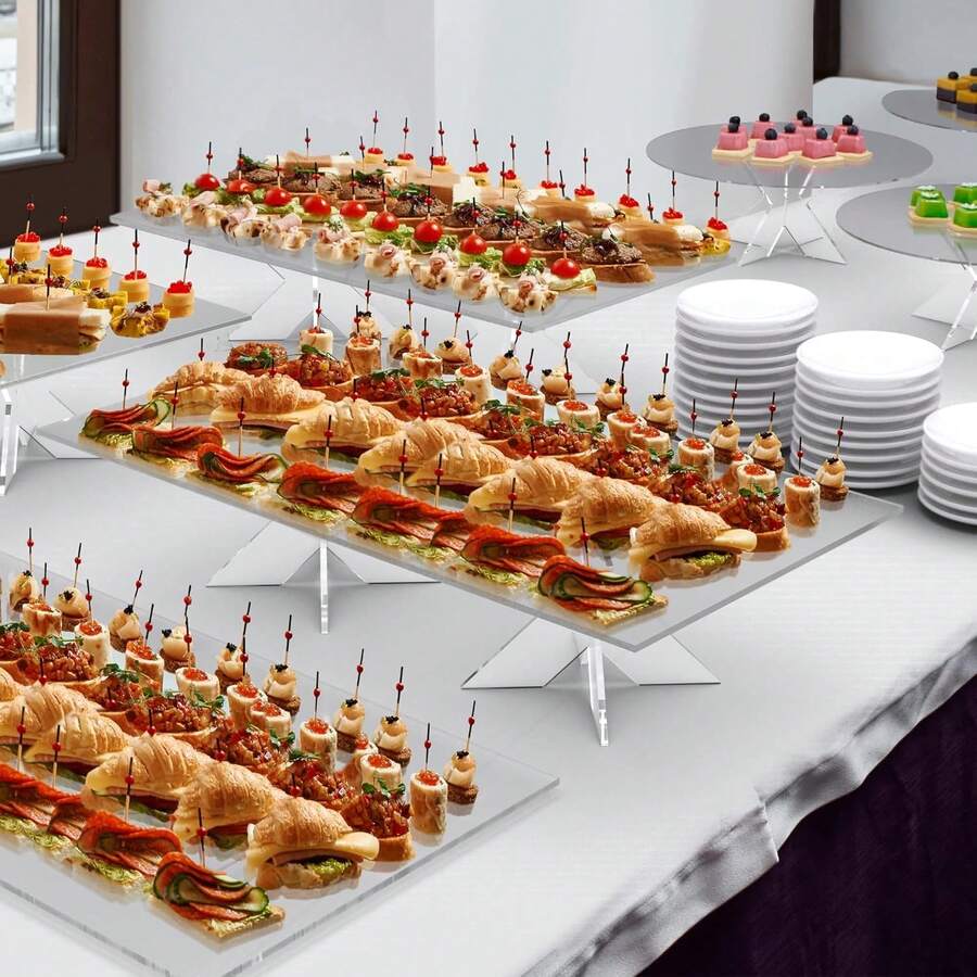 1 BỘ Giá trưng bày Acrylic đẹp nhất - Giá đựng khay tự phục vụ - Khay đựng bánh nướng xốp, bánh ngọt, khai vị, Thích hợp cho mọi ngày lễ, đám cưới, tiệc tùng, tụ họp, sinh nhật, Giáng sinh Giá đựng khay tự phục vụ Acrylic trong suốt Giá đựng bánh nướng xốp - Nhiều màu - Xem 1