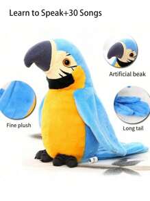 1 pieza (Loro que habla y canta) (Versión básica sólo habla) Muñeco de peluche: Mascota de peluche interactiva de 9" que agita las alas y repite tus palabras - ¡El mejor regalo de Navidad para niños!, Regalo de Navidad