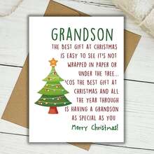 1 件，孙辈圣诞卡和信封，甜蜜圣诞树圣诞卡，祖父母送的圣诞生日礼物 6.5*4.5 英寸卡片 - 彩色 - 查看 10