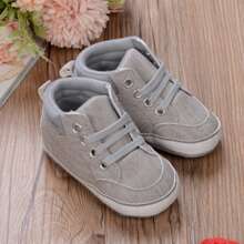 Baby Soft Soles Casual Shoes, Boys Girls Cotton Non-Slip Autumn/Winter Warm Sneakers - 灰色 - 查看 2