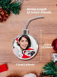 1 pieza Adorno de Navidad personalizado con foto, adorno de Navidad con imagen personalizada, forma redonda, accesorio colgante de decoración conmemorativa, decoración de escena, decoración de habitación, decoración del hogar, decoración de fiesta navideña, decoración navideña, mejor regalo para Navidad y vacaciones, regalo para papá/mamá/ella/él/novia/novio/mascotas, regalo de cumpleaños para parejas, regalo de boda, regalo de aniversario, regalo de inauguración de casa