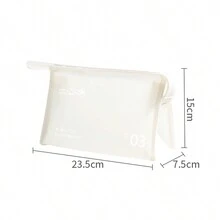 Kit With 3 Pcs Colorful Waterproof PVC Toiletry Bag With Hand Strap For Travel Or Everyday Use - trắng - Xem 5