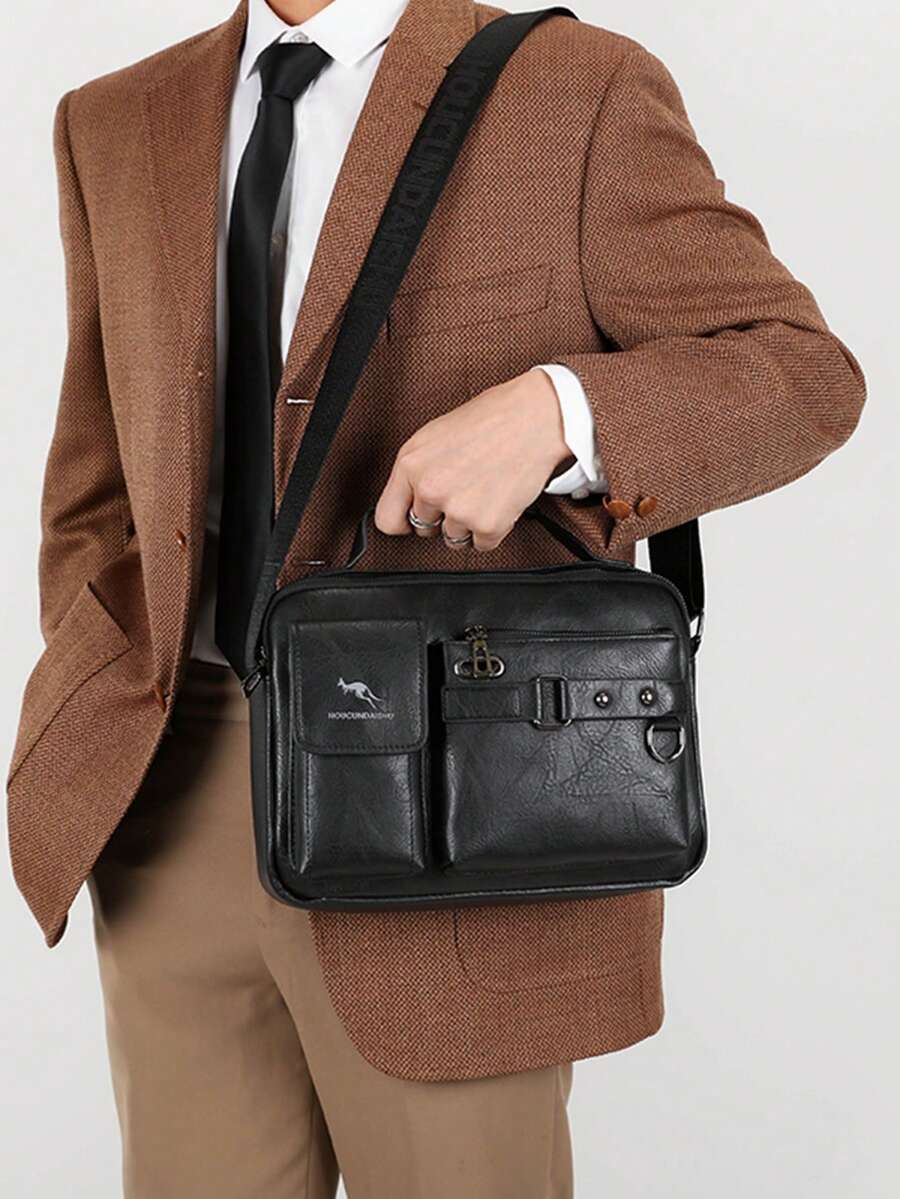 1pc (11.4in*7.9in*2.8in) Fashionable Men's Briefcase, Messenger Bag, Shoulder Bag, Crossbody Bag, Handbag, Large Capacity, Multi-Pocket, Rectangular Design, Scratch & Wear-Resistant Material, Suitable For Office Commute, Adjustable Strap Length, Minimalist Casual Cool Men's Briefcase Halloween Christmas Winter Fall Christmas Gifts Portfolio Bag Computer Bag Laptop Bag Men Gifts Gifts For Men Student Travel Holiday Thanksgiving Multi-Functional Outdoor Portable Fashionable Casual Dad Gifts Boyfriend Gifts Clutch Handbags Vacation Funny Gifts Laptop Case
