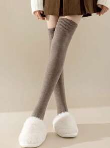 1 Paar dicke gestrickte Überknie Socken, weich antistatisch, warm & bequem, passt über das Knie, verschiedene Farben erhältlich, Herbst/Winter