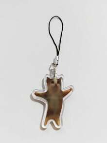 1PC/5PCS 可爱猫咪钥匙扣亚克力汽车钥匙扣趣味动物钥匙扣可爱钥匙扣环钱包包手机吊饰耳塞套配件礼品、趣味礼品、钥匙扣配件、吊饰、吊坠、手机链、汽车吊饰、钥匙链、汽车钥匙包吊饰、手机、相机、钱包、身份证、徽章卡、腕带钥匙扣、毕业礼物、圣诞礼物、派对礼物、赠送朋友的礼物 - 棕色 - 查看 12