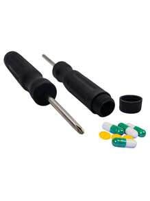 HEE RAK 1pc Screwdriver Secret Stash Hidden Safe Diversion Jewelry Medicine Screws Storage Box Head Bolt Driver Security Container Halloween, Christmas, Thanksgiving Gift - Black - View 4