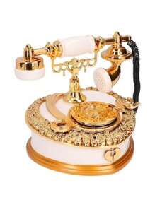 1pc Luxury Vintage Telephone Shaped Music Box, Decorative Storage Box Music Box Desktop Artwork, Suitable For Home Decor, Friends, Family, Couples, Kids Birthday Gift