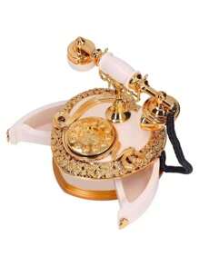 1pc Luxury Vintage Telephone Shaped Music Box, Decorative Storage Box Music Box Desktop Artwork, Suitable For Home Decor, Friends, Family, Couples, Kids Birthday Gift