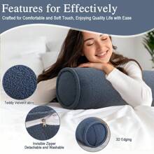 Fluffy Teddy Fleece Full Body Pillow Soft Long Bed Pillow With Removable Washable Cover For Side Sleeper