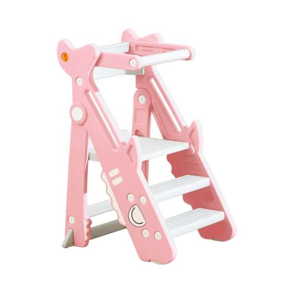 Foldable Toddler Kitchen Step Stool Helper For Kids, 2-3 Step Adjustable Ladder For Bathroom Sink & Kitchen Tower, Anti Fall Montessori Toddler Tower For Learning & Cooking