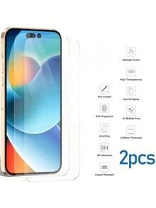 2 PIEZAS Películas protectoras de pantalla de cubierta completa compatibles con iPhone 11 12 13 14 16 15 Plus Pro Max Película de vidrio templado de privacidad - transparente - Ver 21