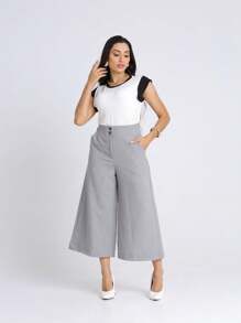 Conqstar Pantacourt Pants Rustic Linen, High Waist, Pocket, Casual Trend, Evangelical - Xem 1